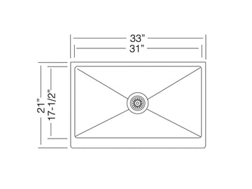 33 inch Stainless Steel Farmhouse Single Bowl Matte Black Kitchen Sink - Apron 33 Black - Sink Depot